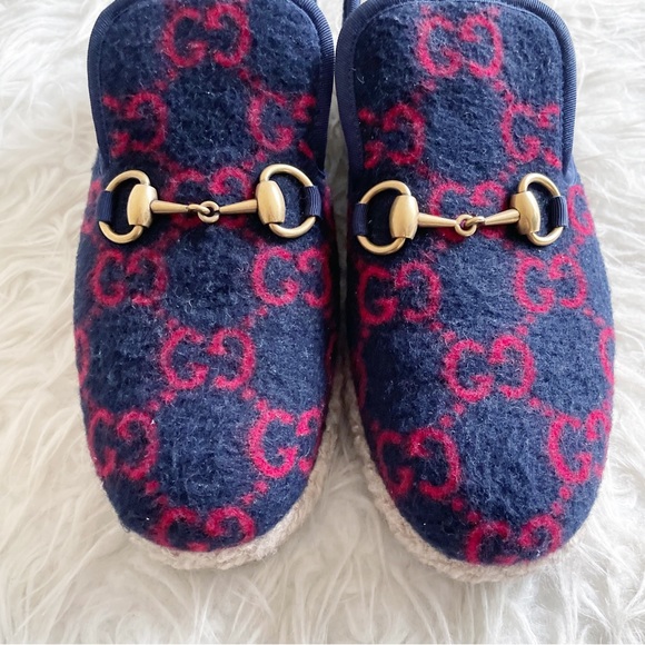 Gucci Fria Merino Wool Horsebit GG Loafer Blue Red
size 37 - Picture 4 of 11
